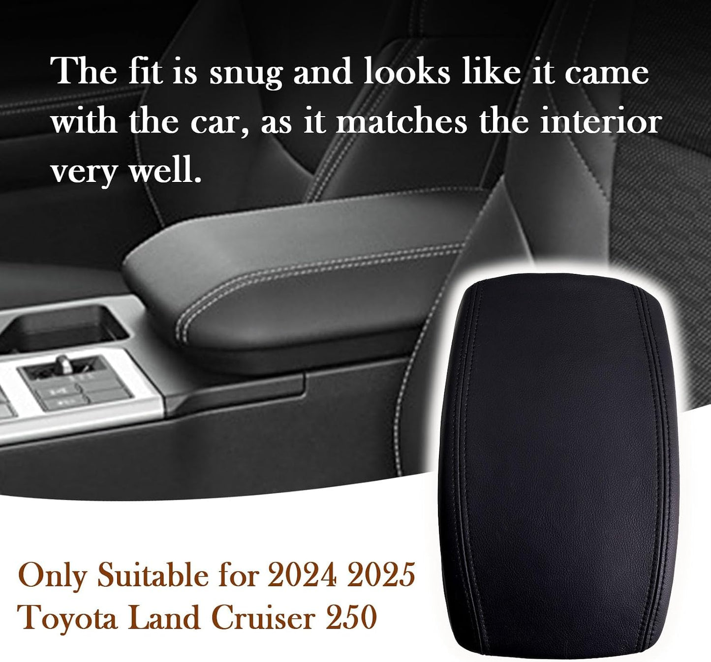 Funda cuero negro reposabrazos Land Cruiser Prado 2024-2026