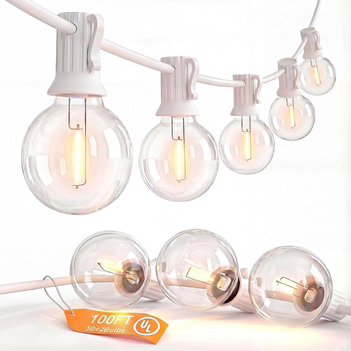Tira luces blancas 100pies 52 LED para fiesta