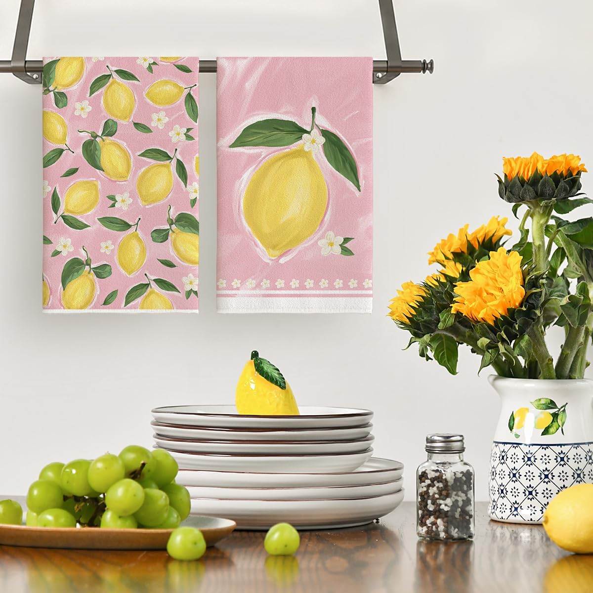 Set 2 Toallas Cocina Verano Girasol 18x26pulg