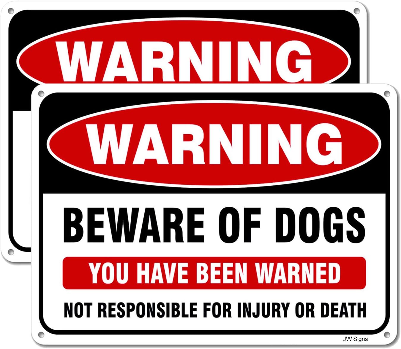 Letrero Beware of Dog aluminio 10x7" 2 Uds
