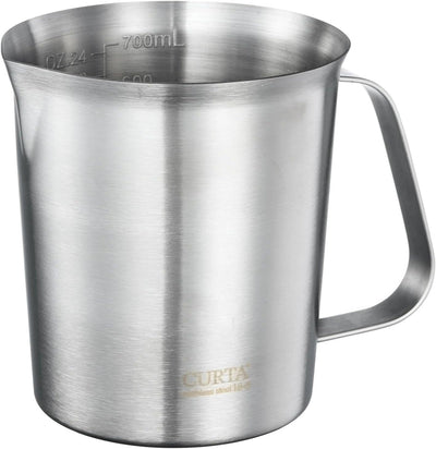 Taza medición acero inox 24oz/700ml con asa y borde