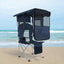 Silla plegable camping con toldo y portavasos azul marino