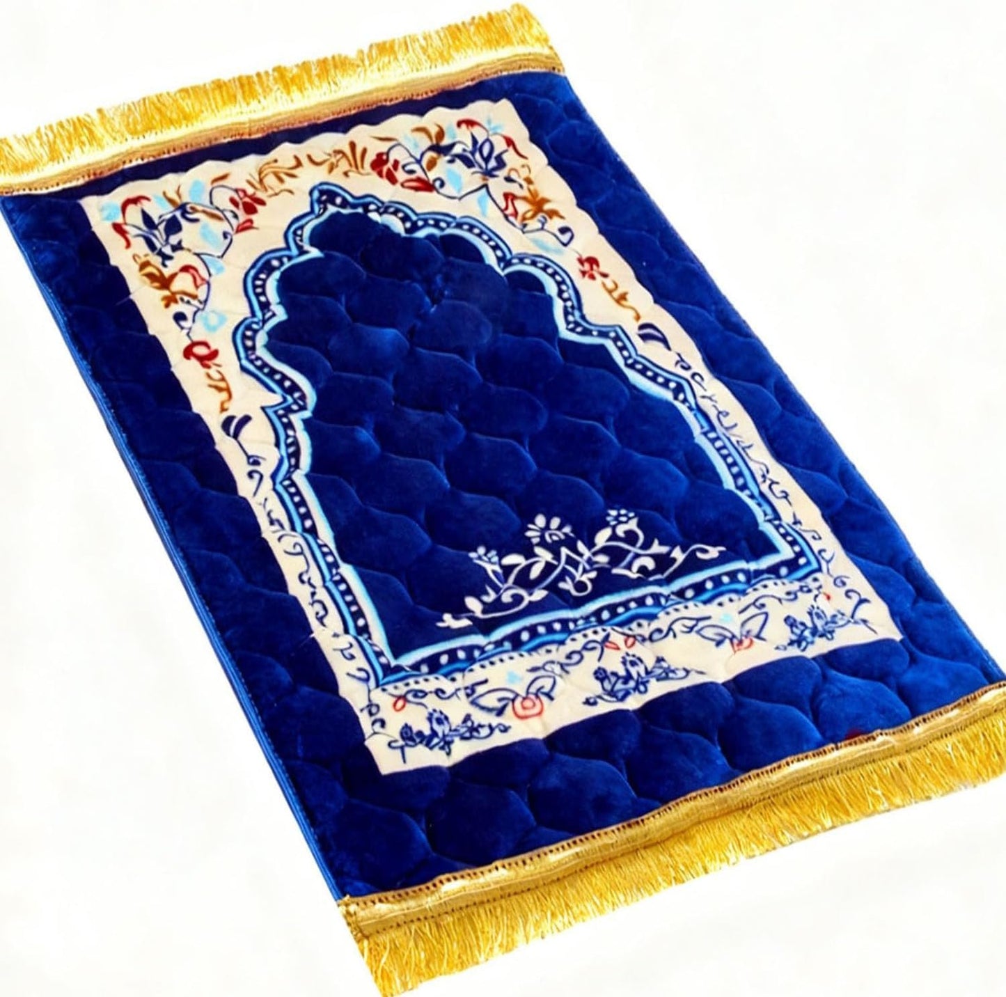 Alfombra oración islámica suave azul