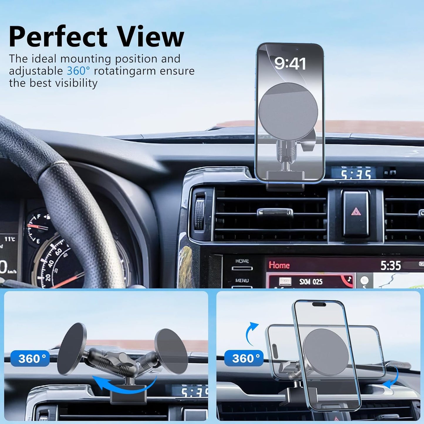 Soporte teléfono magnético para Toyota 4Runner 5ta gen