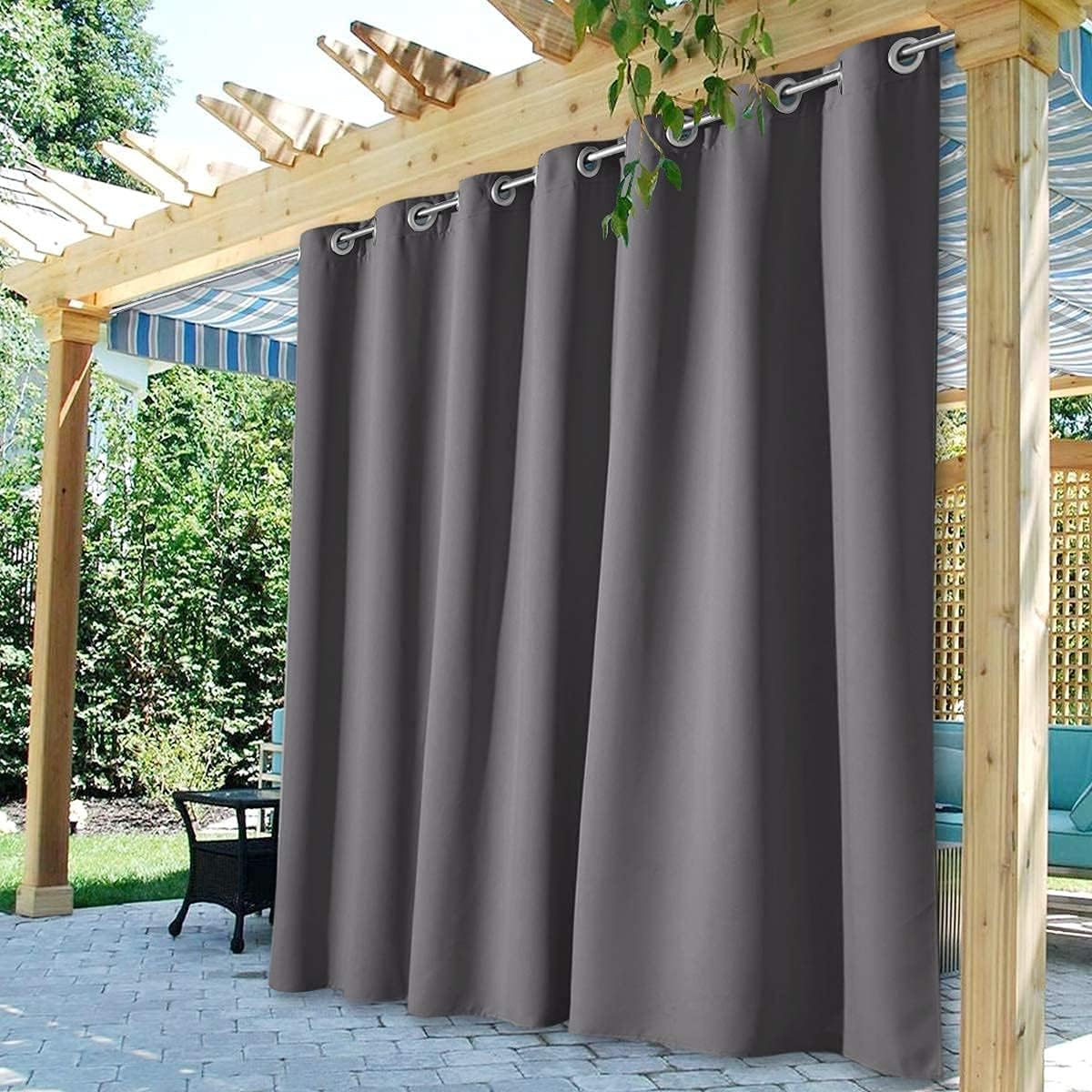 Cortinas impermeables opacas térmicas 108pulg gris
