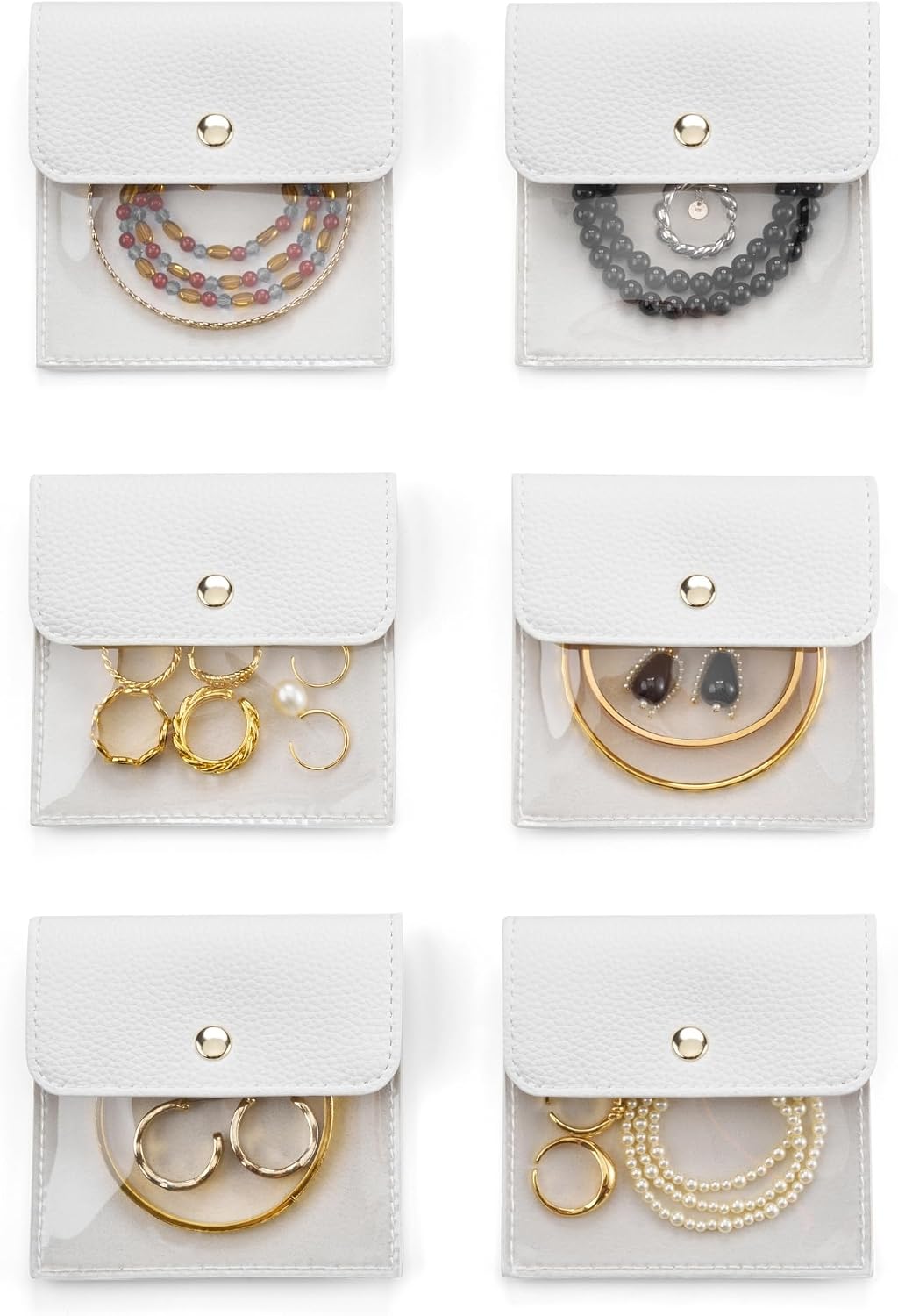 6 Pzas Bolsas Joyas Transparentes Viaje