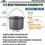 Olla camping portátil aluminio ligero 5.5qt