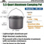 Olla camping portátil aluminio ligero 5.5qt