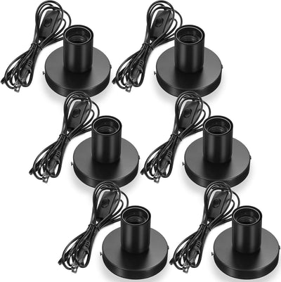 6 Pzas Lámpara Escritorio Metal E26/E27 Base 6ft Cable Interruptor