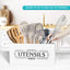 Soporte utensilios cocina encimera organizador rústico madera