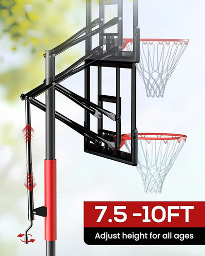 Porta canasta ajustable 7-10ft con base 45-54"
