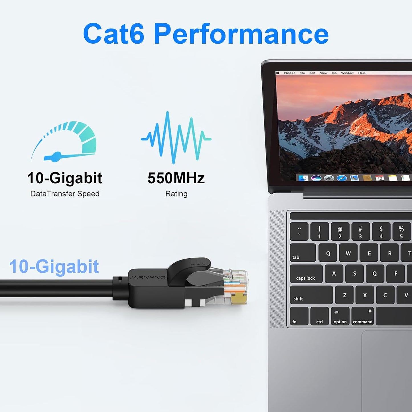 Cable Ethernet Cat6 75ft 10Gbps RJ45 negro