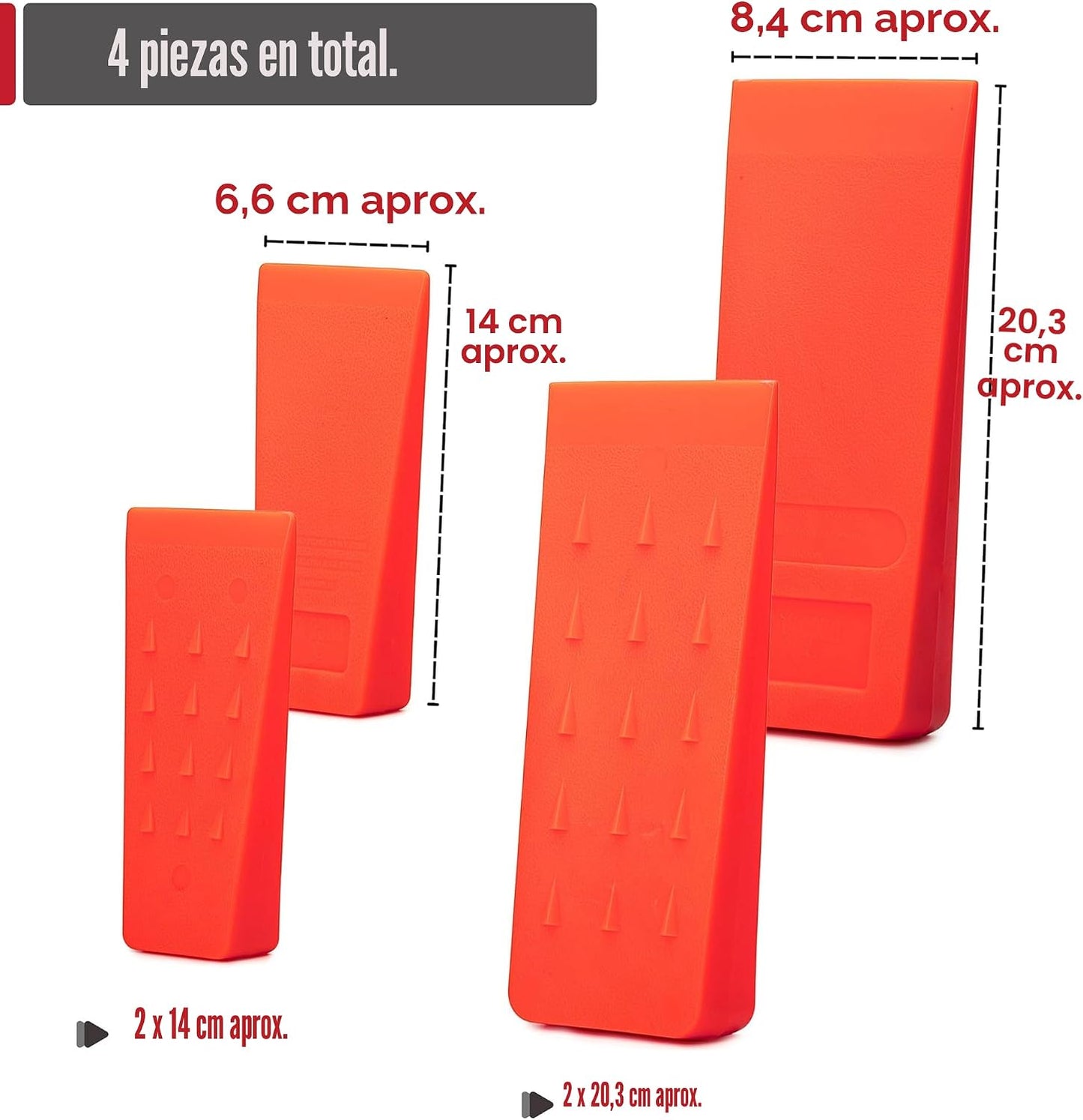 Cuñas de tala 5.5 y 8 pulg con bolsa 4 pzas