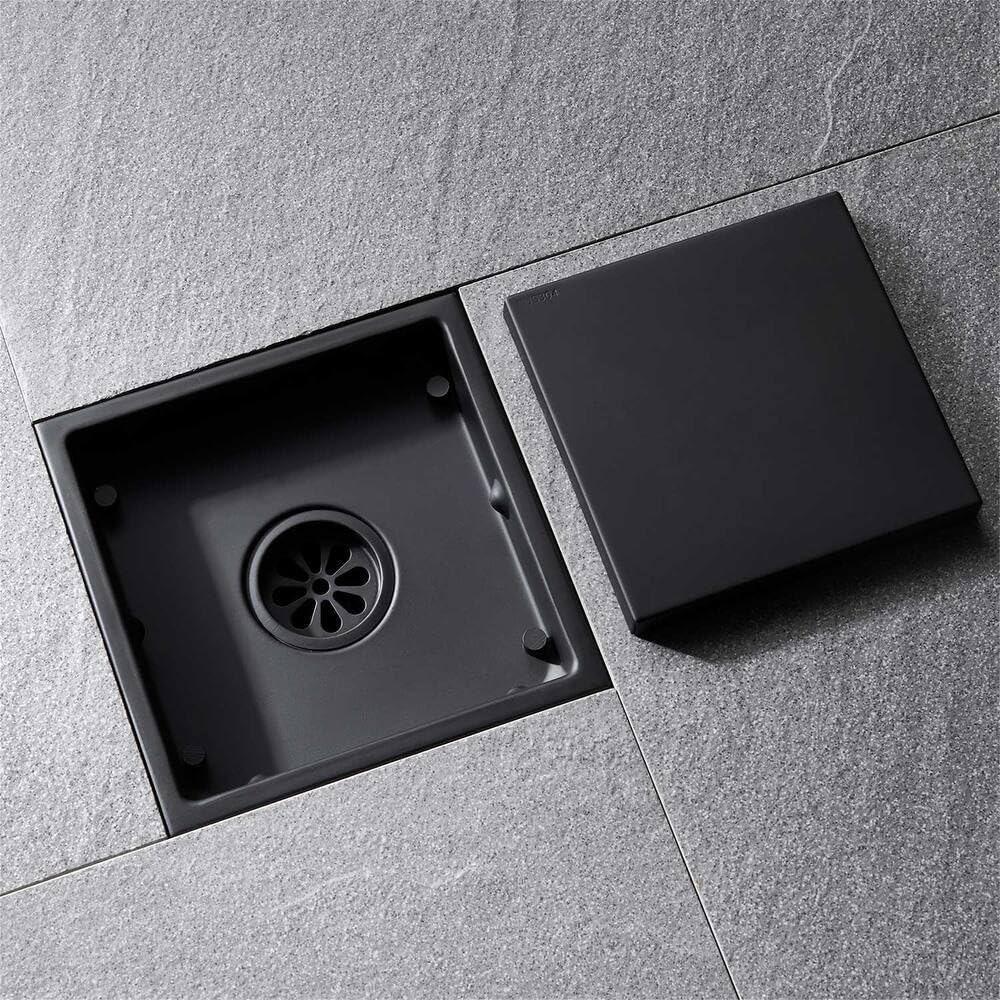 Rejilla drenaje ducha 6pulg acero inox negro mate