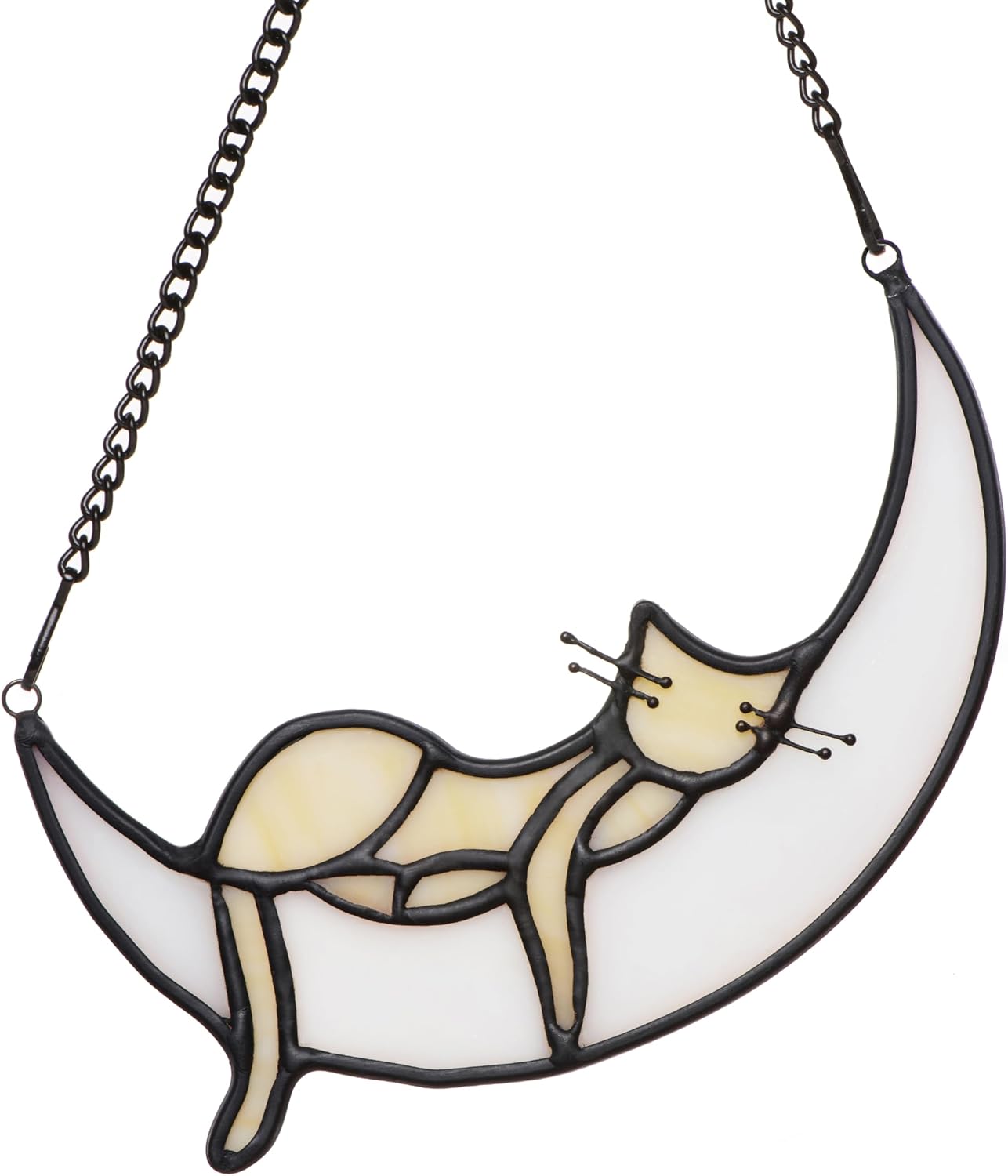 Decoración gato luna prisma arco iris para ventana