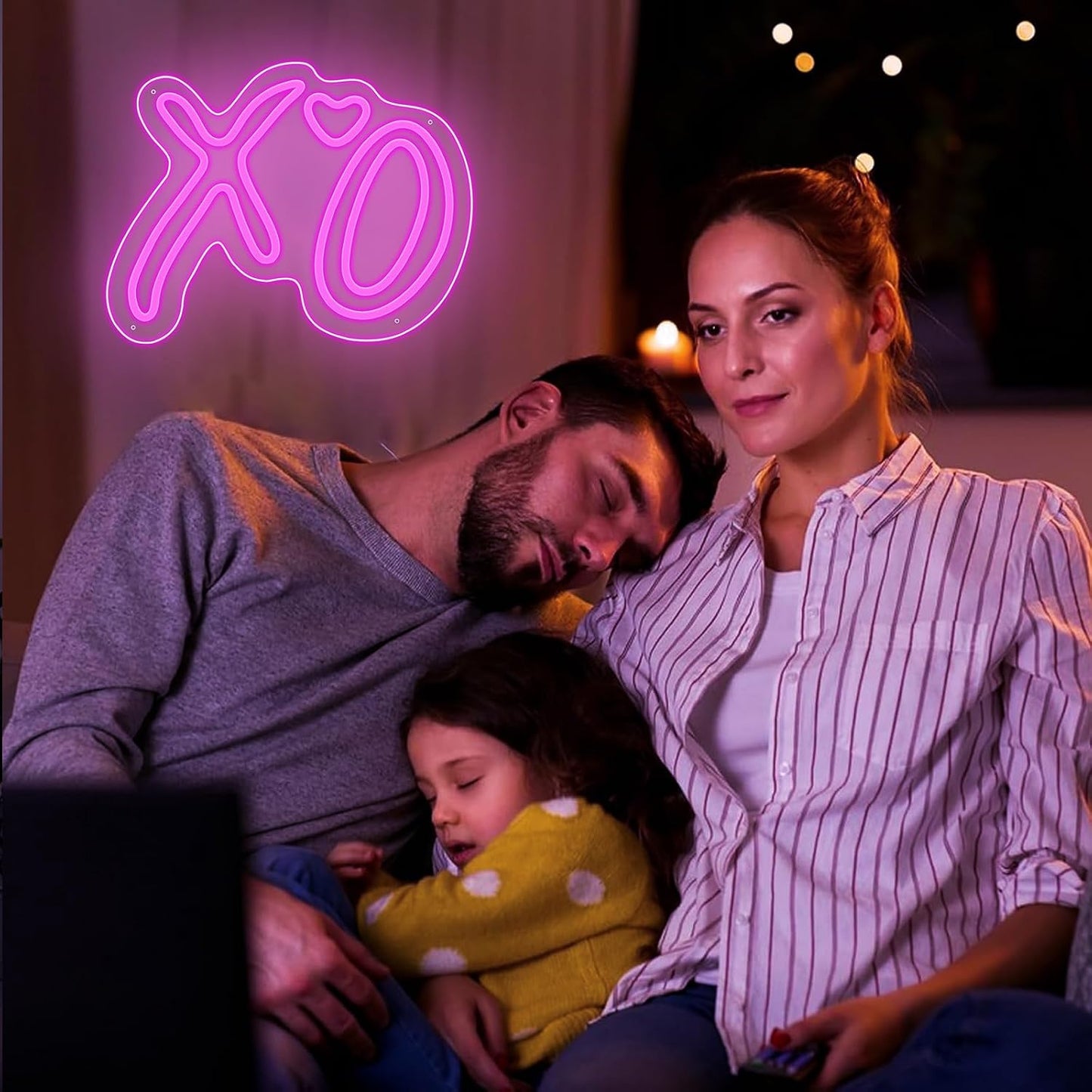 Letrero Neón XO Corazón Led Rosa Colgante para Hogar Bar Pub