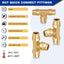 Conector aire freno latón 3/8" 3 pzas