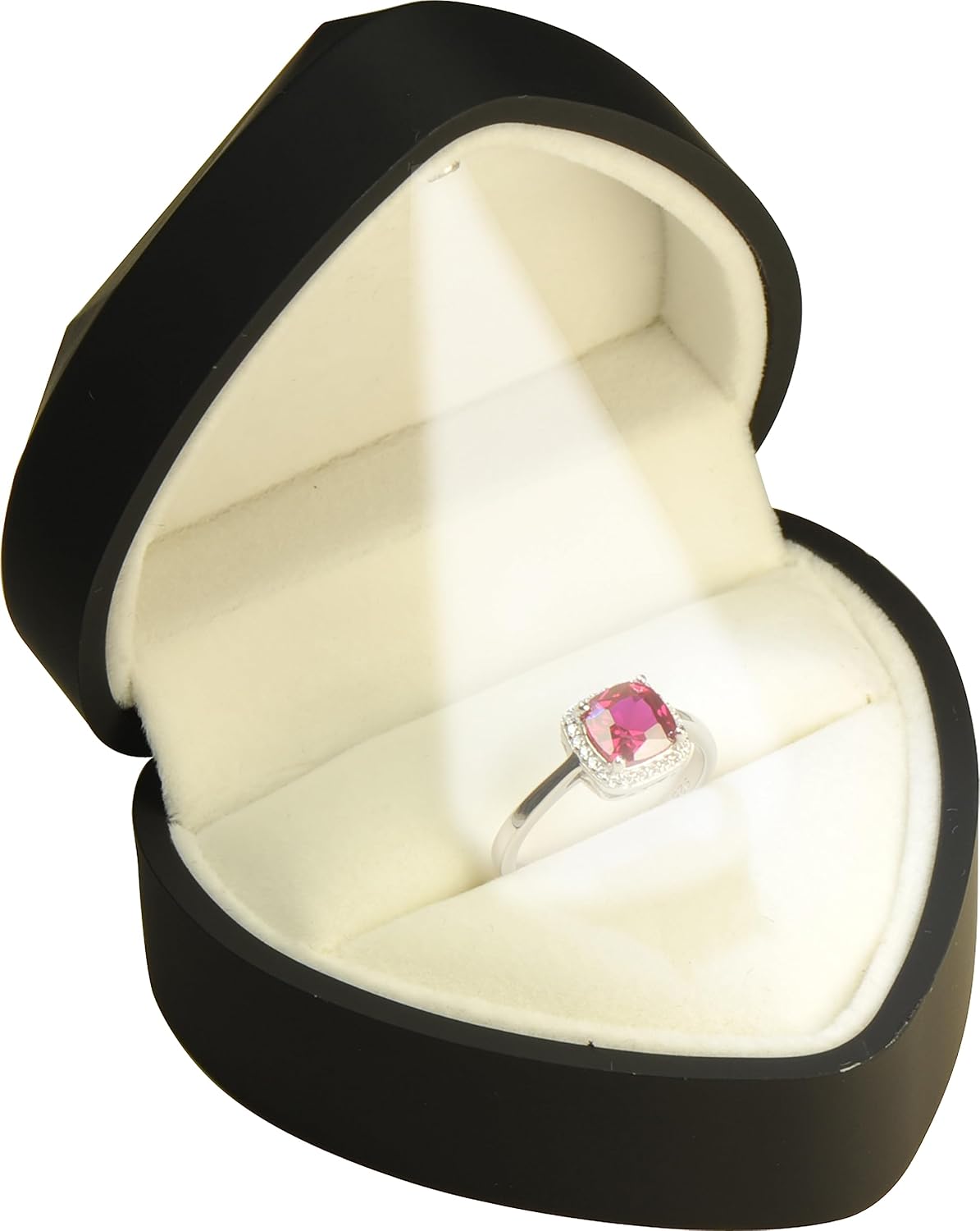 Caja anillo LED corazón lujo regalo mujer hombre