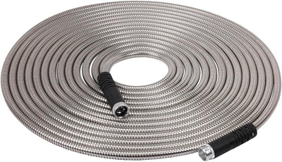 Manguera jardín acero inox 5/8pulg x50ft color plata/negro