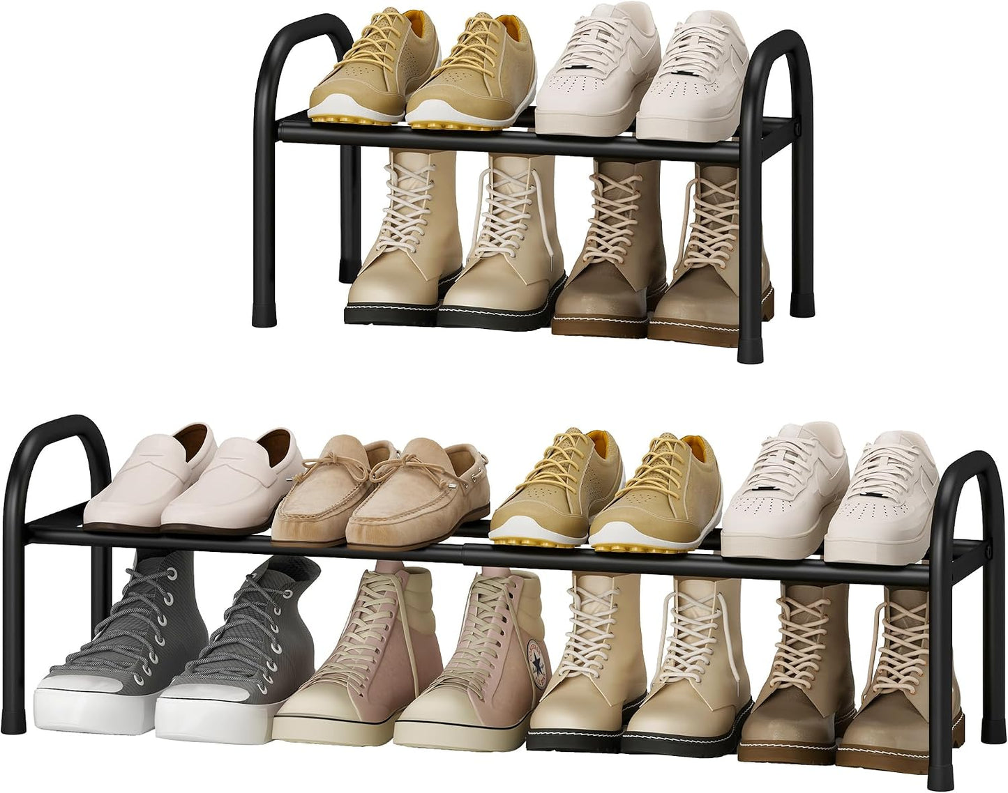 Organiz. zapatos metal 1 nivel ajustable entrada puerta