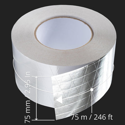 Cinta aluminio 3pulg x 164pies impermeable para HVAC