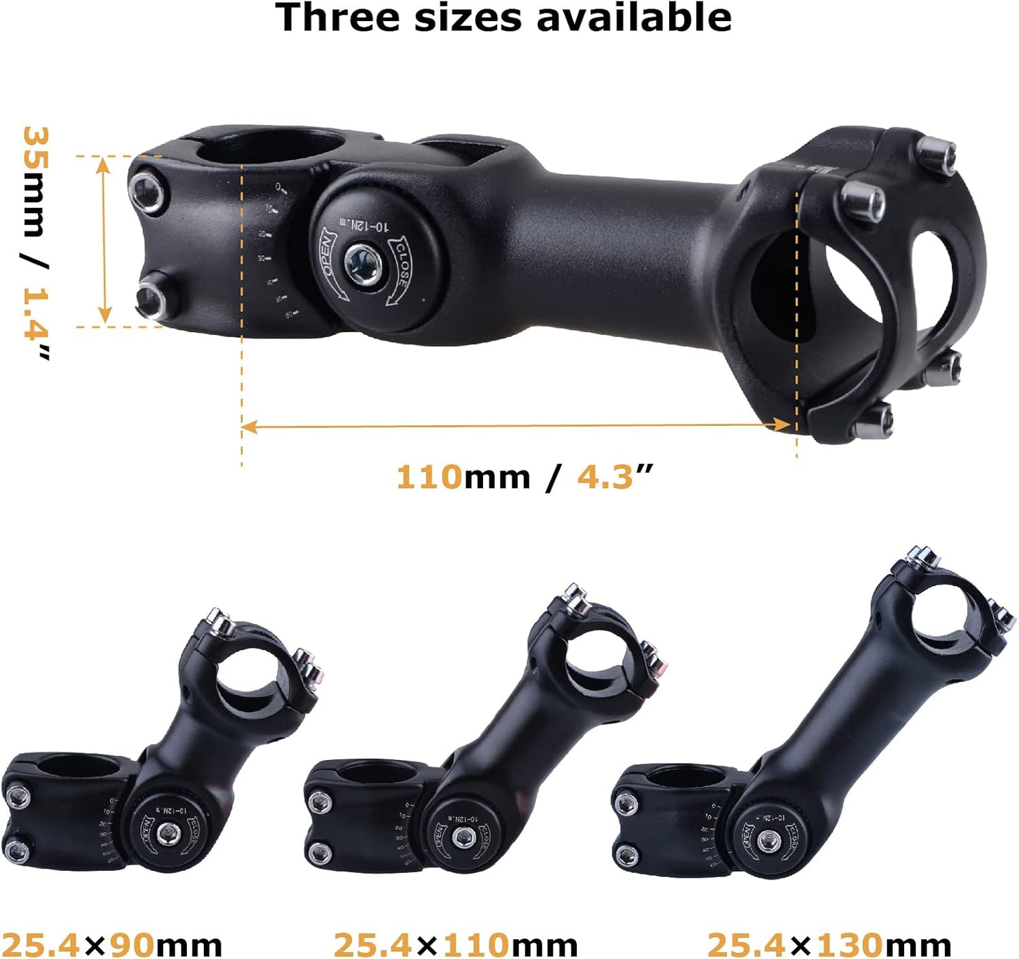 Vástago manillar bicicleta MTB 2.756-5.118pulg