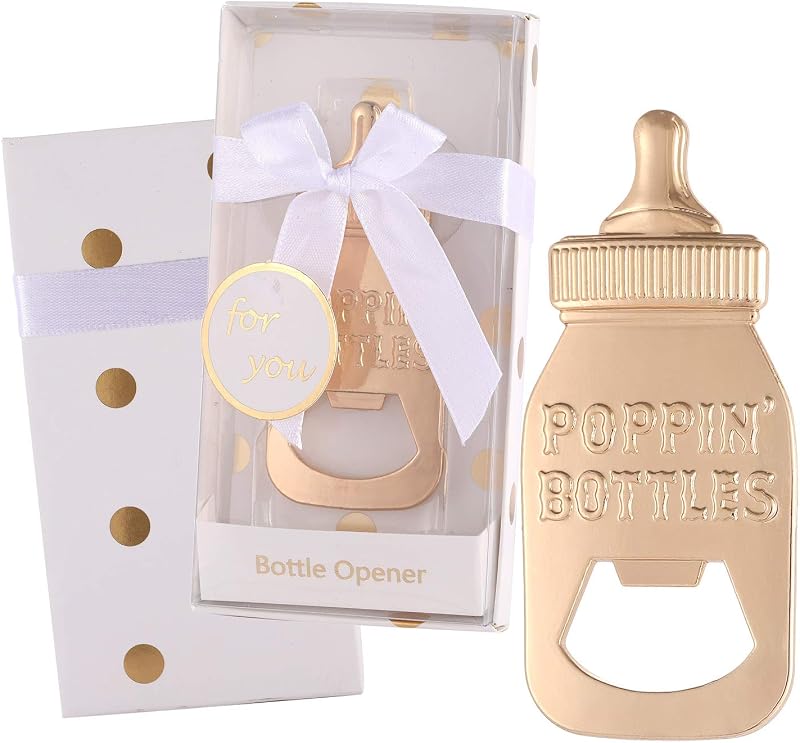 16 Abrebotellas Poppin para Baby Shower Blanco