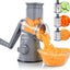 Rallador queso giratorio 3 cuchillas acero inox base succión gris