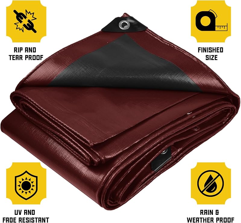 Lona 20mil impermeable UV resistente bordes reforzados 24x30