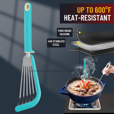 Espátula silicona resistente 600°F con cepillo cocina