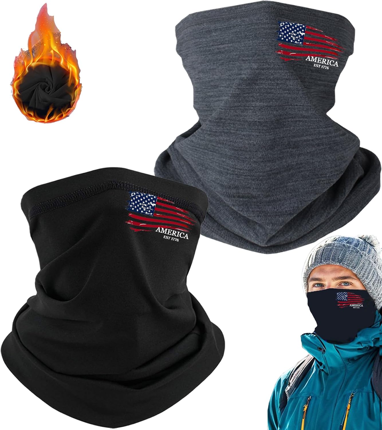 2 Pzas Polaina Invierno Bandana Calavera Resistente Viento