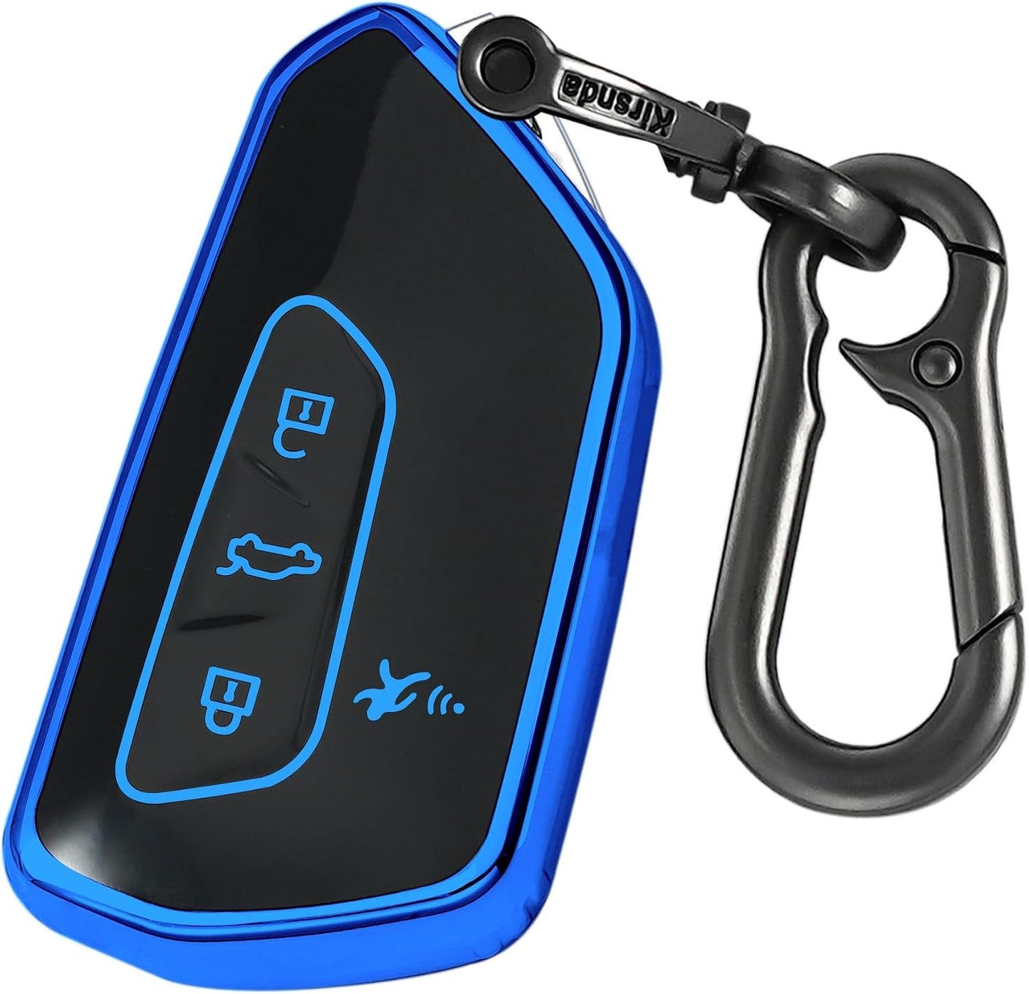Funda llavero TPU comp VW Golf Seat Leon MK4 4 botones azul