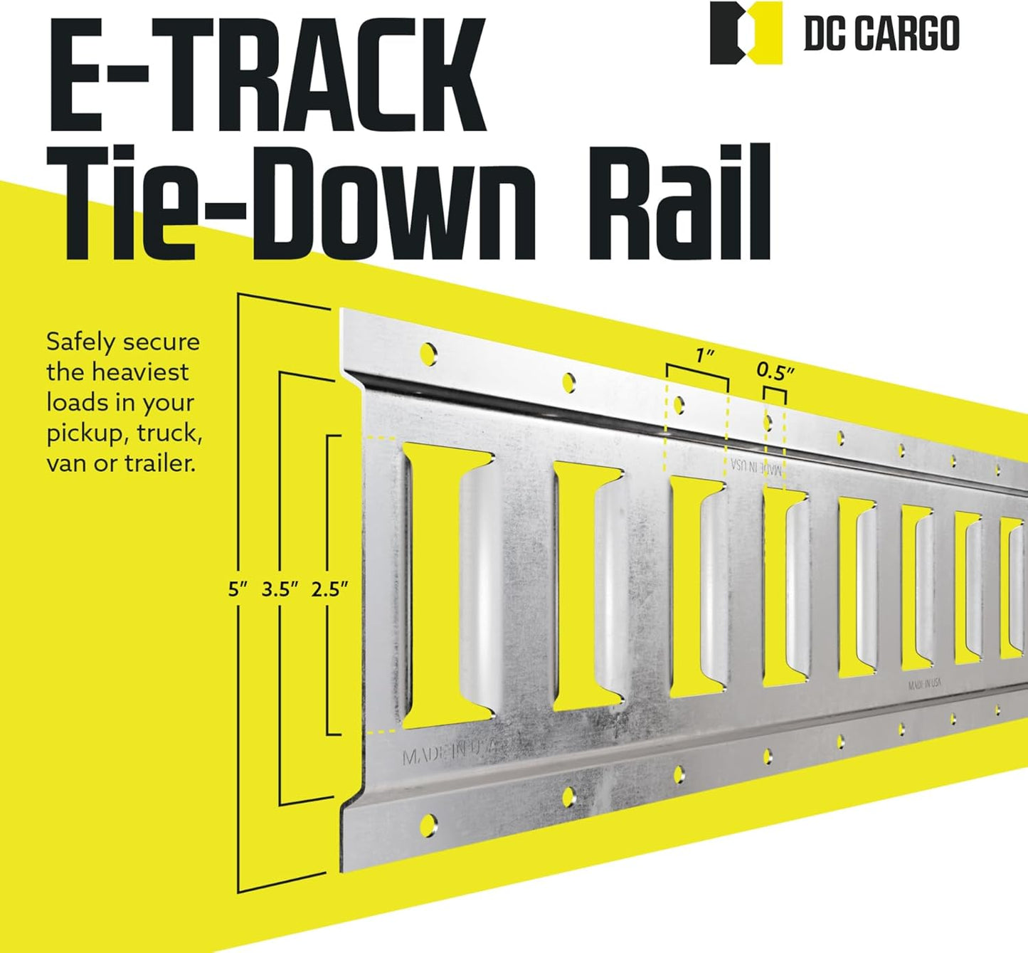 Kit Riel ETrack 5' Acero Galvanizado para Garaje y ATV
