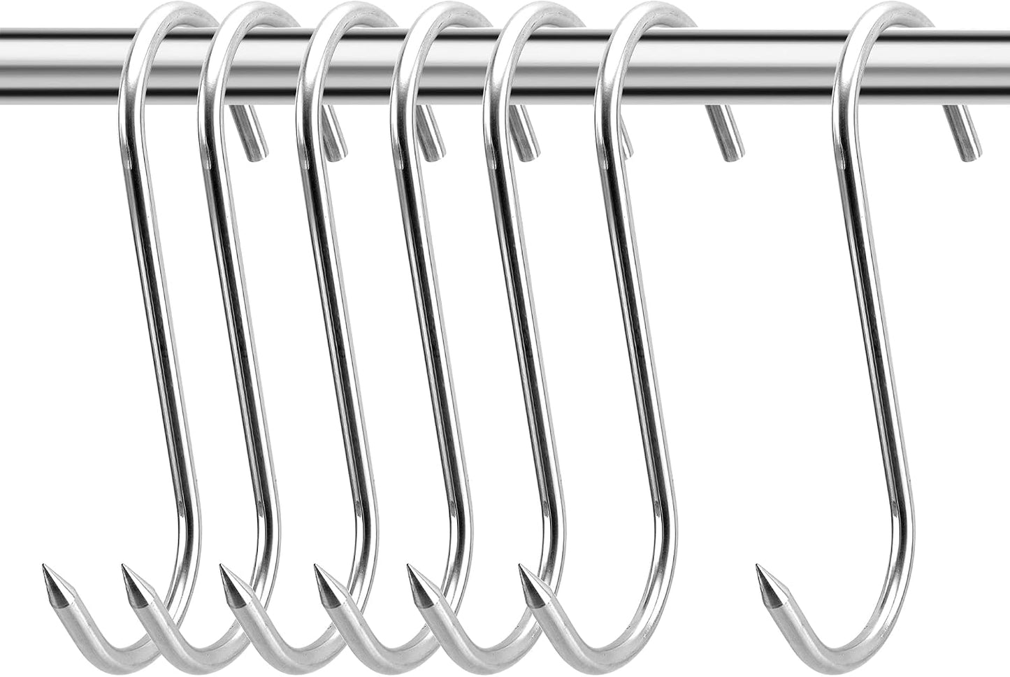 6 Ganchos Acero Inox 10pulg para Carnicería Ahumar