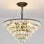 Candelabro cristal 7 luces 20pulg gota lluvia negro