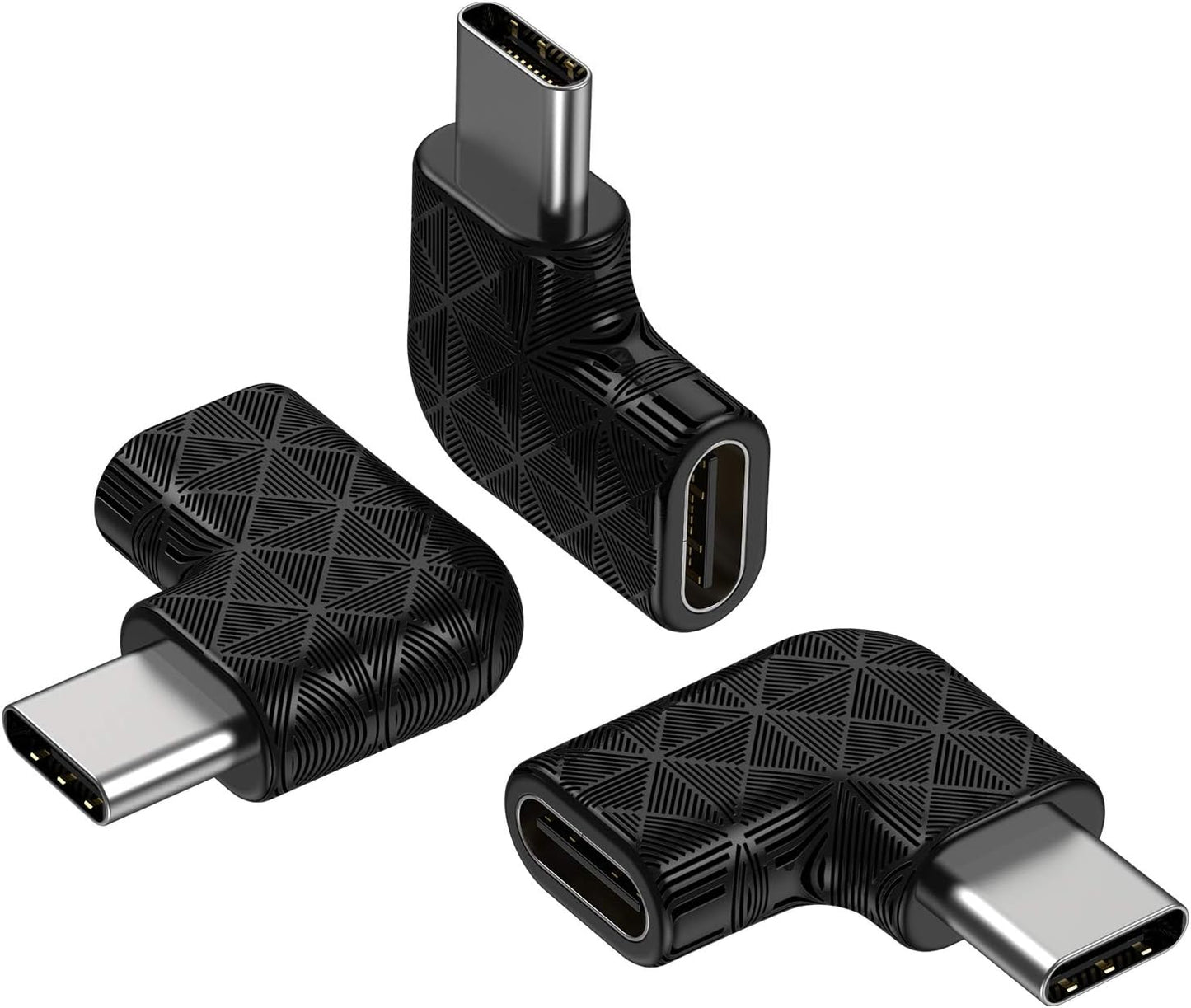 Adaptador USB C de ángulo recto paquete 3 para laptop 100W 10Gb/s