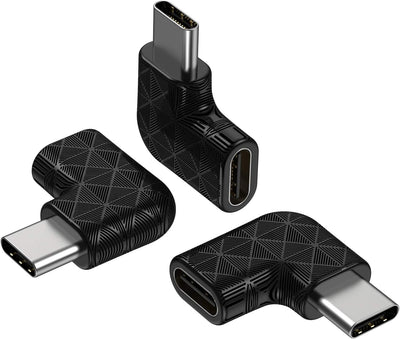 Adaptador USB C de ángulo recto paquete 3 para laptop 100W 10Gb/s