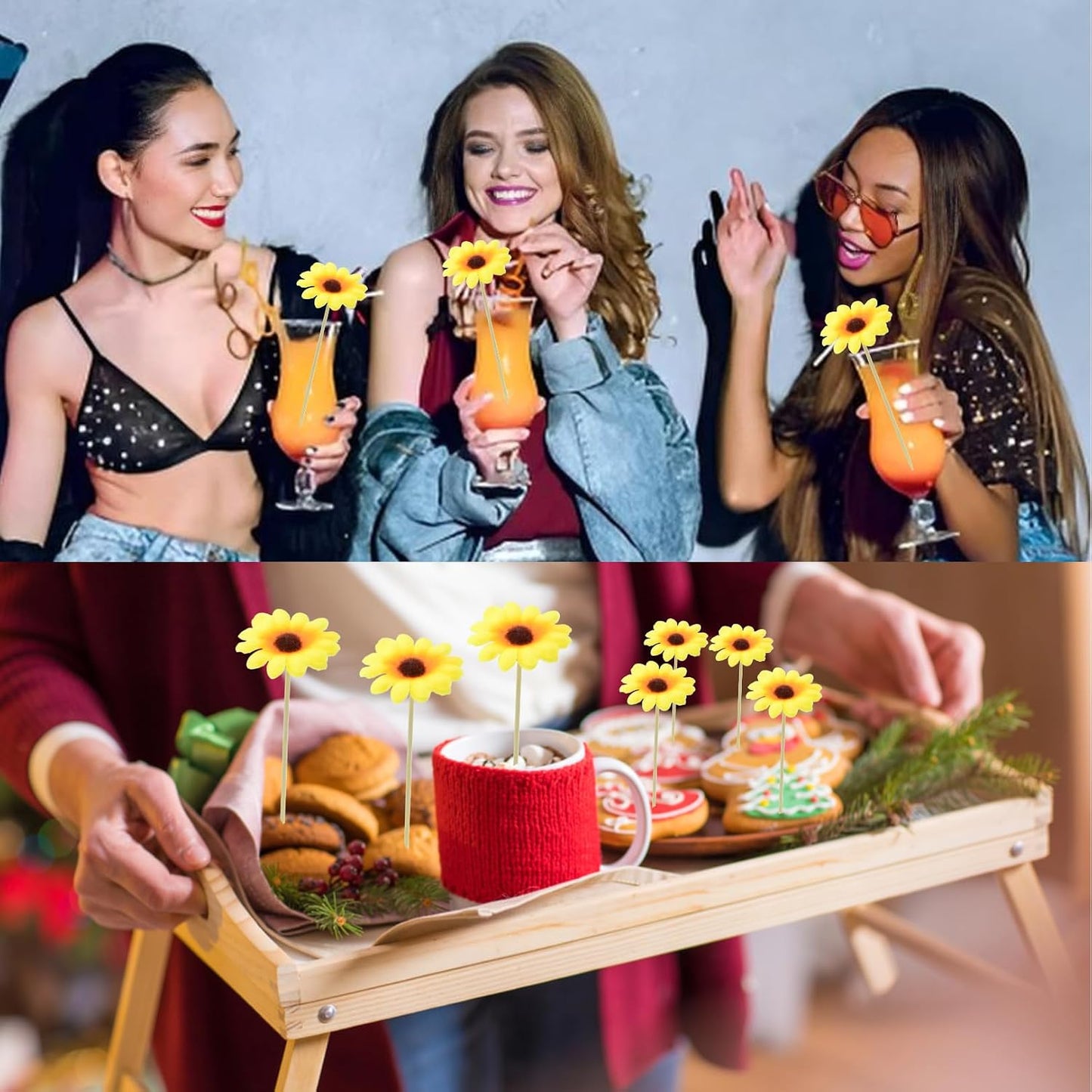 100 Palillos Bambú Brochetas Aperitivo 4.7pulg Girasol