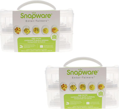 Almacenamiento alimentos 2 capas con bandejas huevos pack 2
