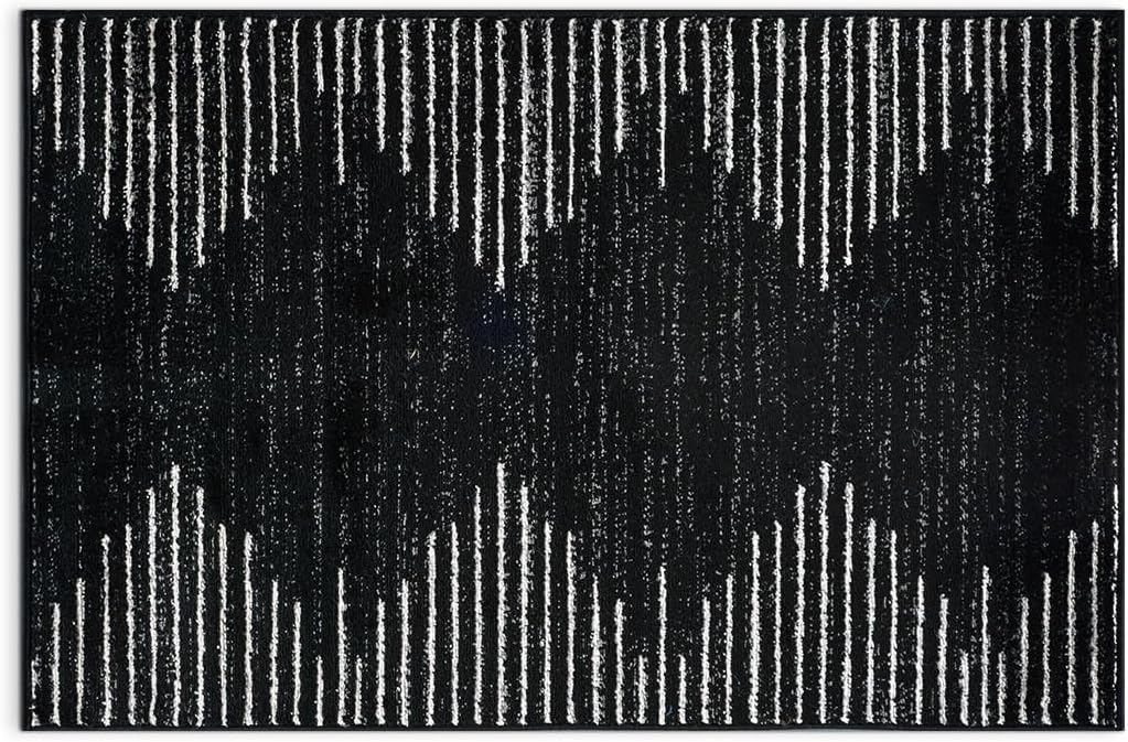 Alfombra bohemia rayas resistente manchas 2x3ft