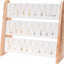 Soporte 3 niveles madera terciopelo blanco para joyas