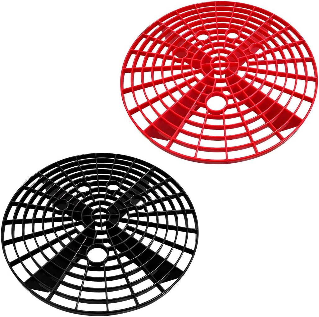 2 Pzas Inserto cubo lavado auto filtro arena 12" negro rojo