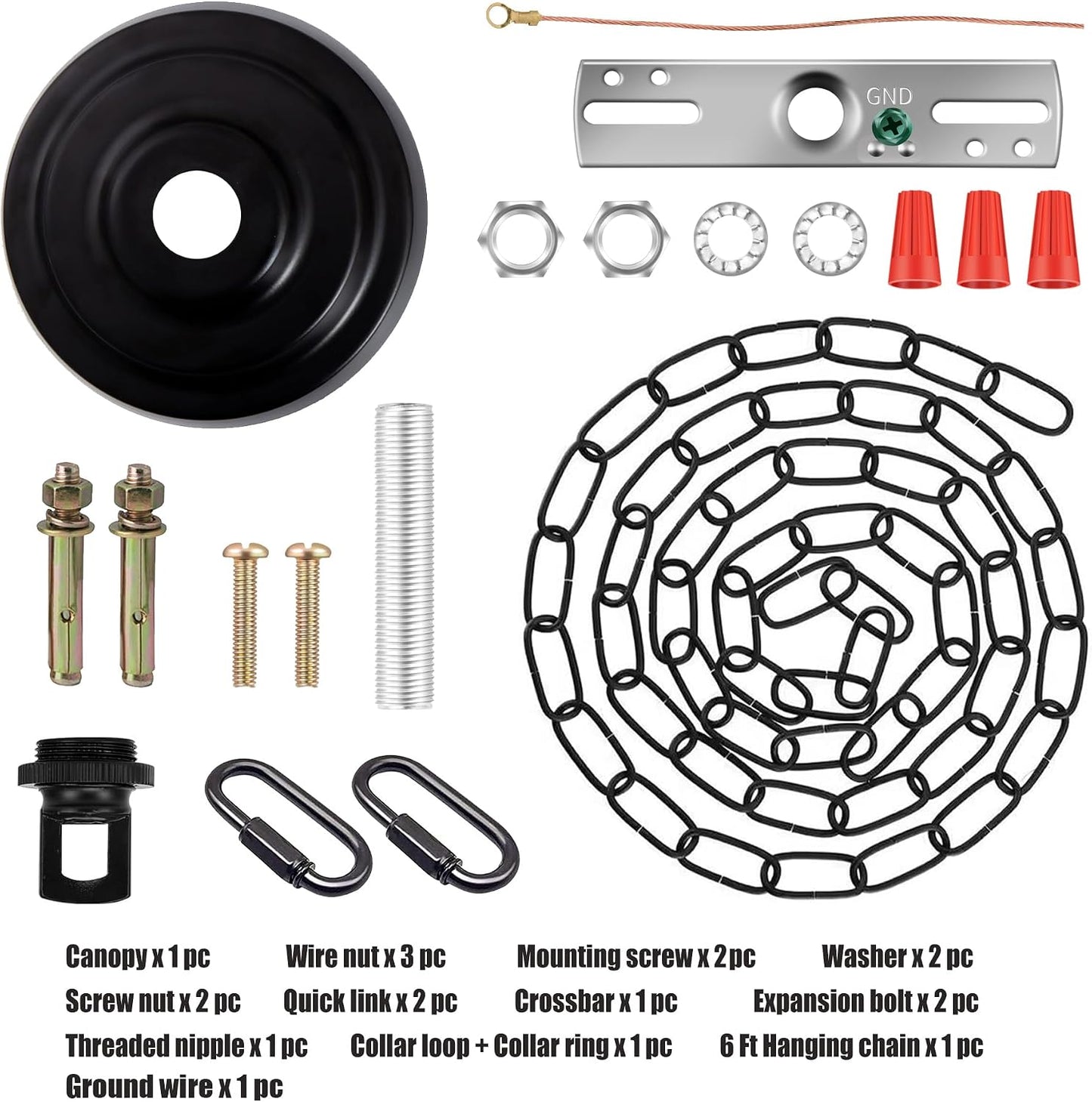 Kit toldo luz 5-5/16pulg cadena 6ft para candelabro