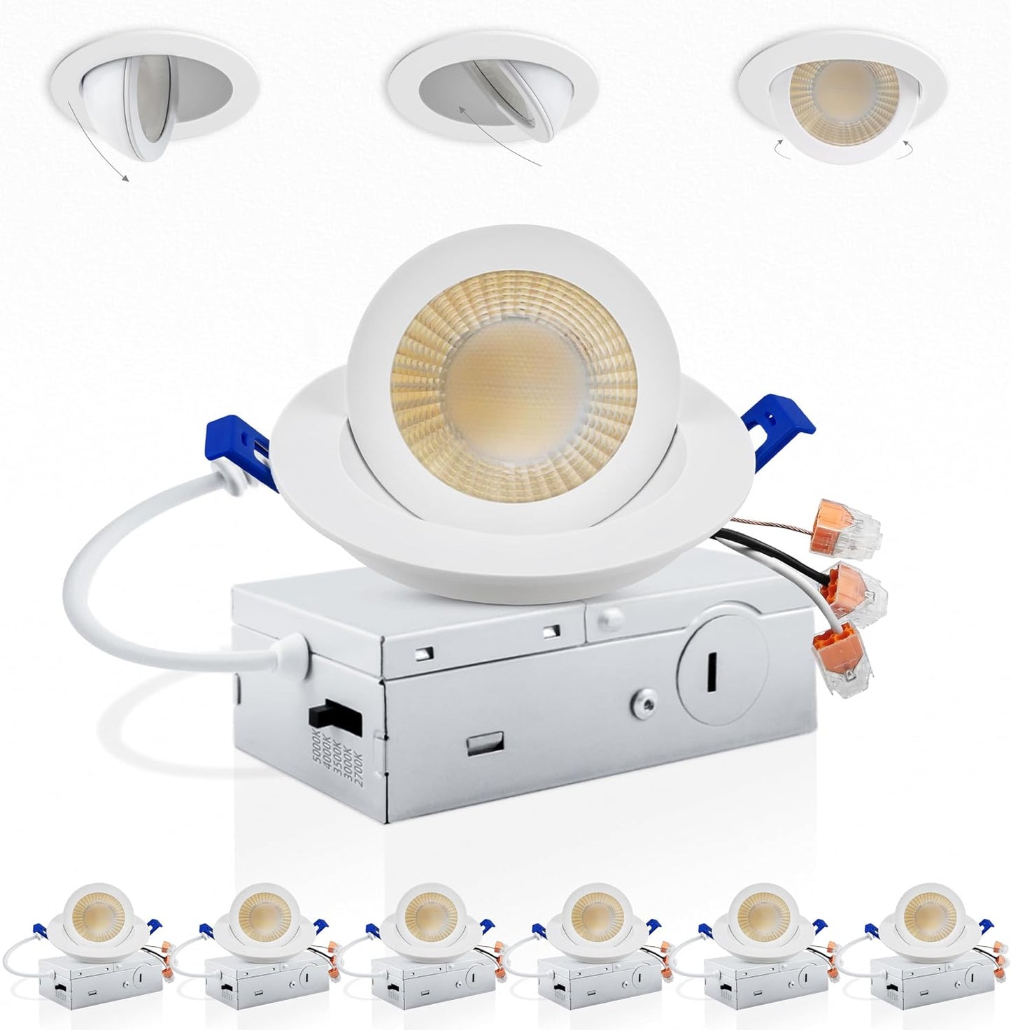 Iluminación empotrable LED 3pulg 5CCT 7W 800lm ajustable