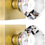 Set 2 pomos puerta ficticios latón satinado cristal