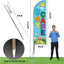 Banner plumas con asta para guarderías y escuelas