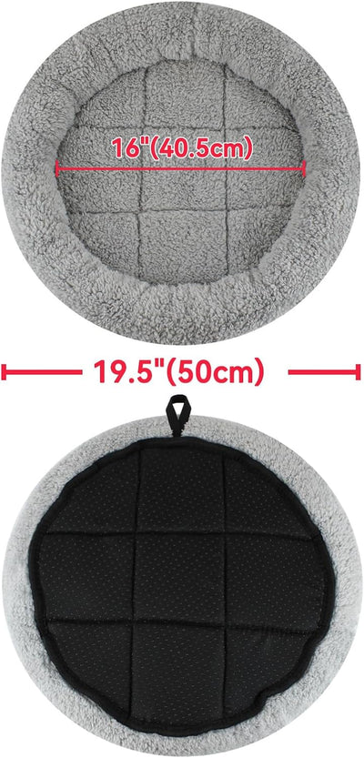 Cama felpa para gatos perros redonda 19.5pulg cojín cálido