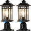 2 Luces poste al aire libre base muelle aluminio