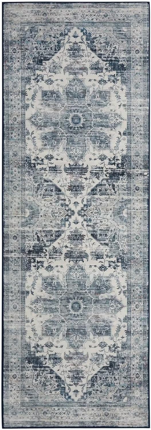 Alfombra área 2x6ft tribal envejecida antiderrap retro