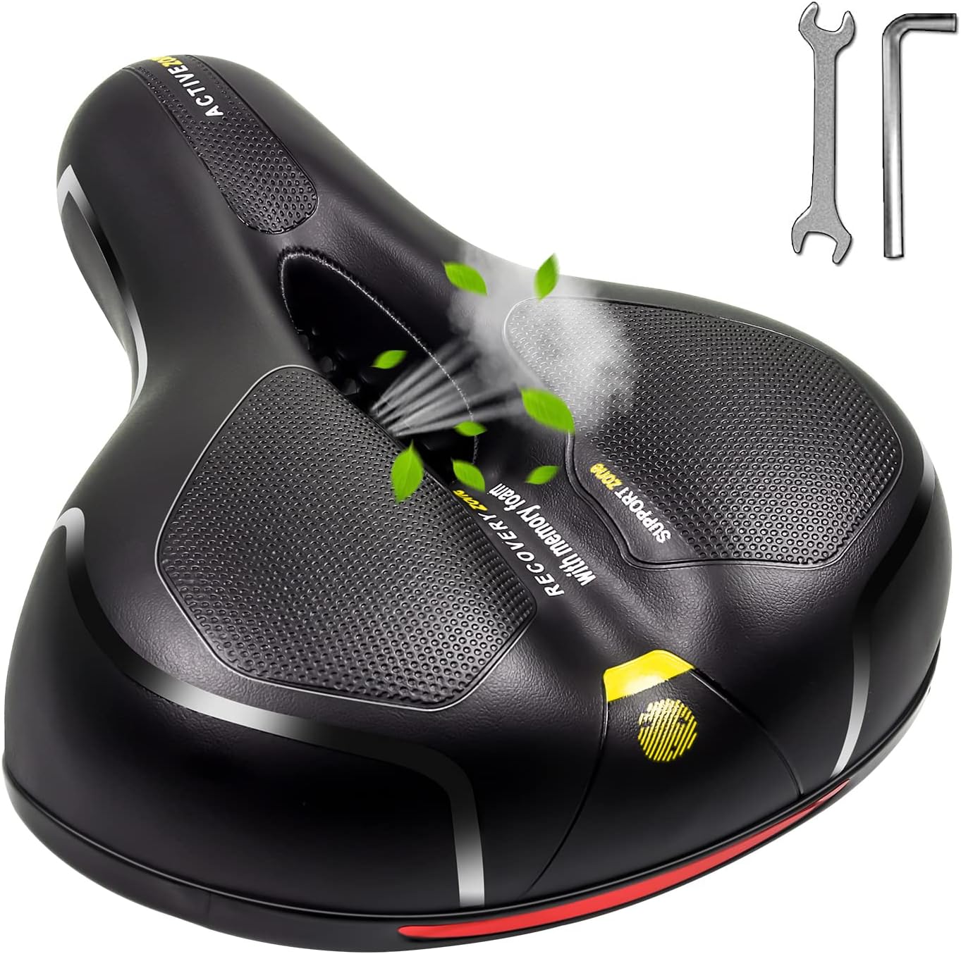 Cojín asiento bicicleta ancho doble absorción viscoelástica